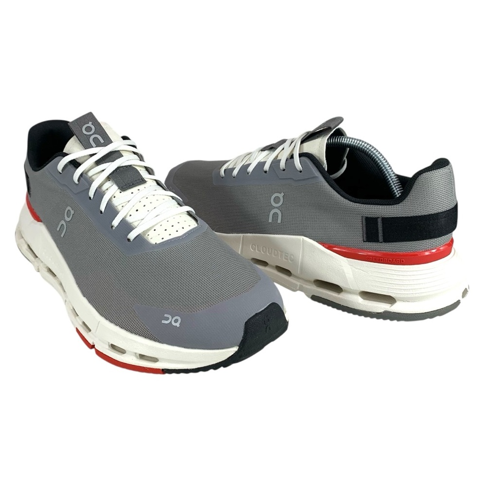 On Running Men’s Size 11.5 Cloudnova Form 2 Gray White‎ Sneakers